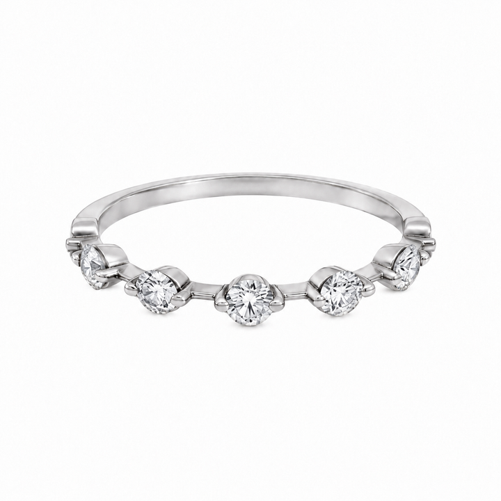 0.17 CTW Diamond 18K White Gold Wedding Band – 2mm