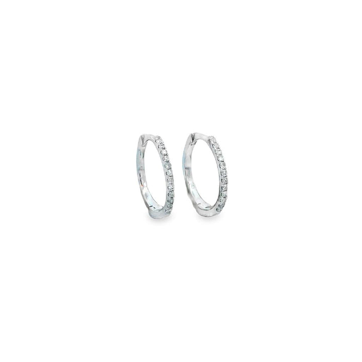 0.09 CTW Diamond 14K White Gold Mini Hoop Earrings