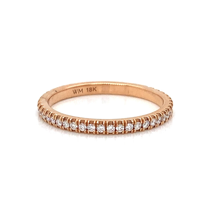 0.26 CTW Round Brilliant Diamond 18K Rose Gold Eternity Ring