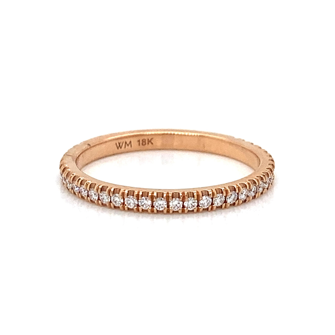 0.26 CTW Round Brilliant Diamond 18K Rose Gold Eternity Ring