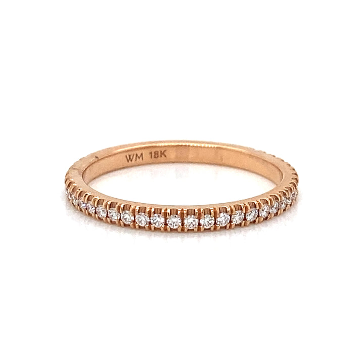 0.26 CTW Round Brilliant Diamond 18K Rose Gold Eternity Ring