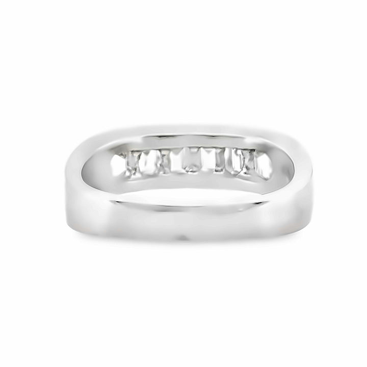 Vintage 1.50 CTW Emerald Cut Diamond Platinum Channel Set Design Ring