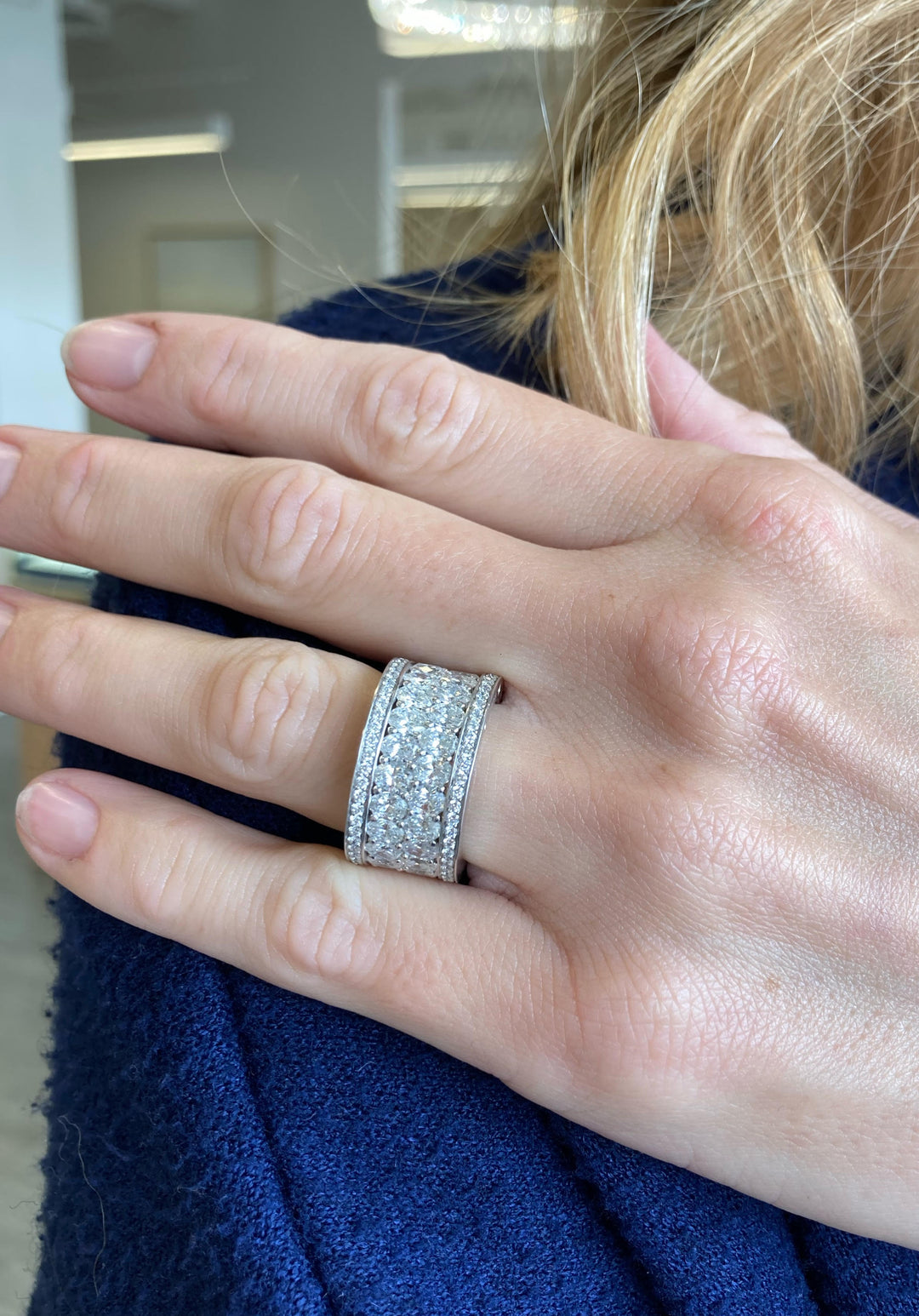 Robert Procop 7.35 CT Diamond American Glamour Eternity Ring in 18K White Gold