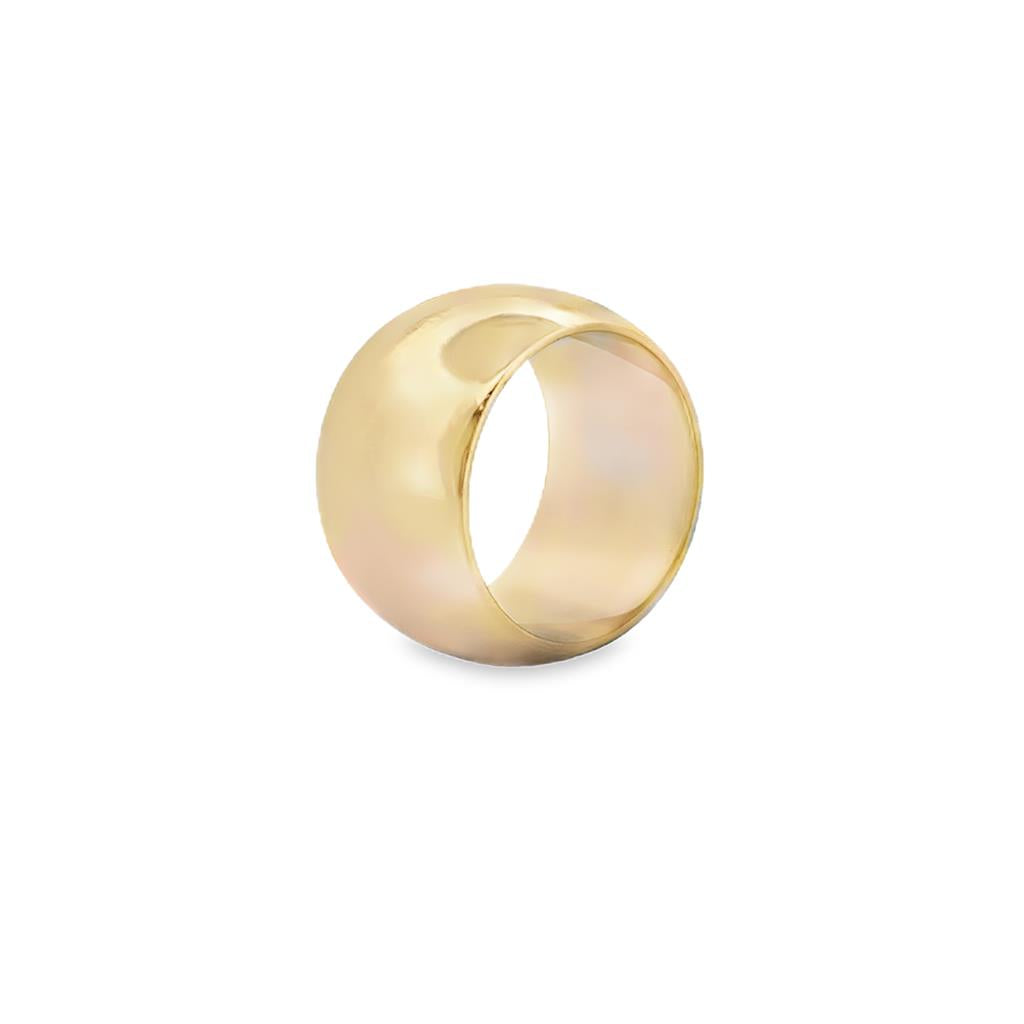 14K Yellow Gold 12mm Wide Heavy Band Ring – Size 5