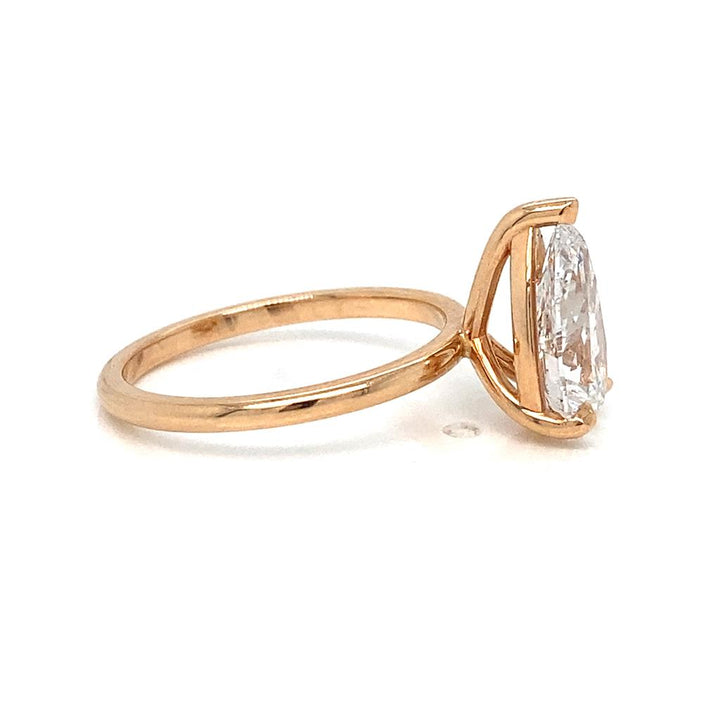 2.24ct Pear Shape Lab Grown Rose Gold Engagement Ring