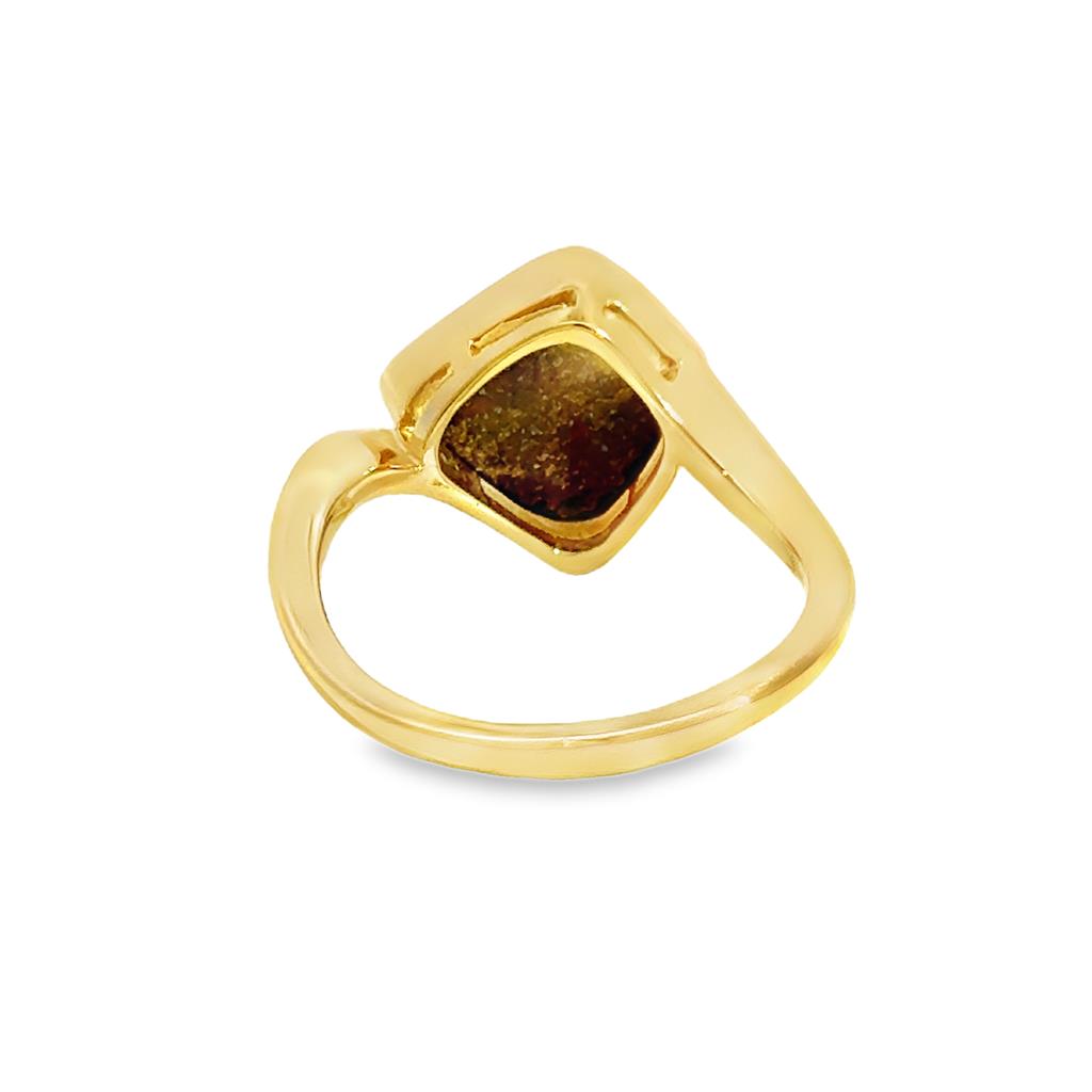 2.46CT Boulder Opal Ring in 14K Yellow Gold