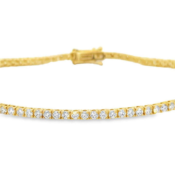 2.31 CTW Diamond 14K Yellow Gold Tennis Bracelet