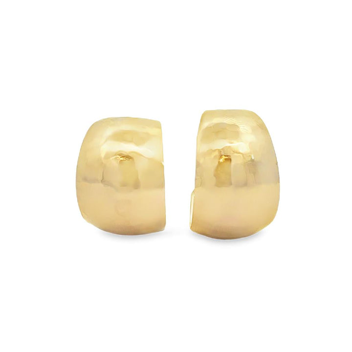 Pre-Owned 14K Yellow Gold Wide Hammered Hoop Earrings – 21mm