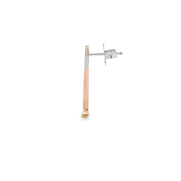 0.40 CTW Diamond 14K Two-Tone Gold Modernist Triangle Earrings