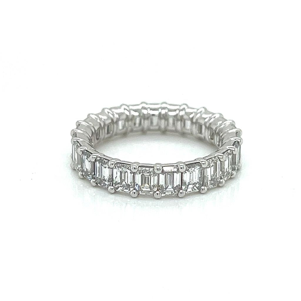 4.31 CTW Emerald Cut Diamond 14K White Gold Eternity Band