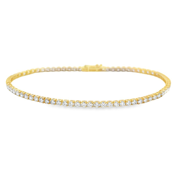 2.87ctw Diamond Tennis Bracelet – 18K Yellow Gold | 7" | 2.00mm Wide