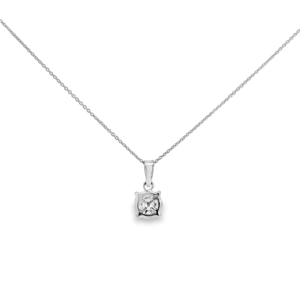 0.25 CTW Diamond Cluster Pendant Necklace in 14K White Gold