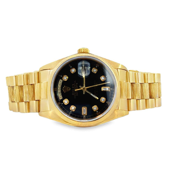 Pre-Owned 1978 Rolex Day-Date President 18K Yellow Gold Watch with Custom Diamond Dial