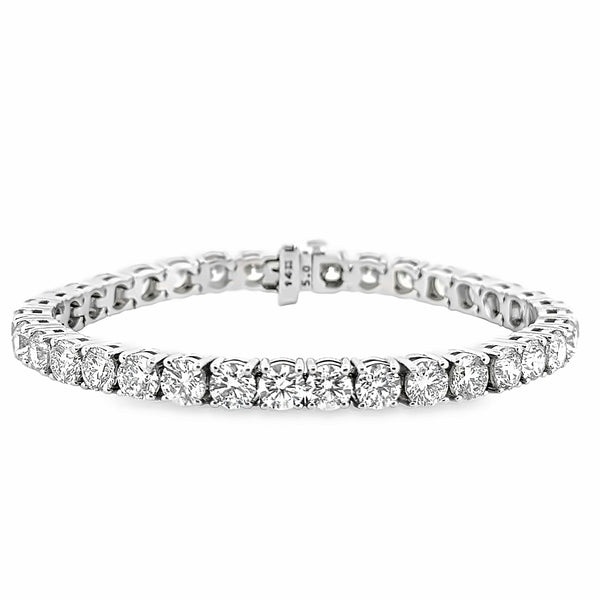 17.87 CTW Round Brilliant Diamond 14K White Gold Tennis Bracelet