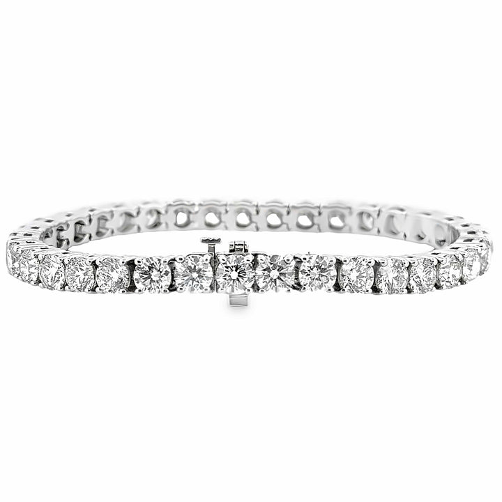 17.87 CTW Round Brilliant Diamond 14K White Gold Tennis Bracelet