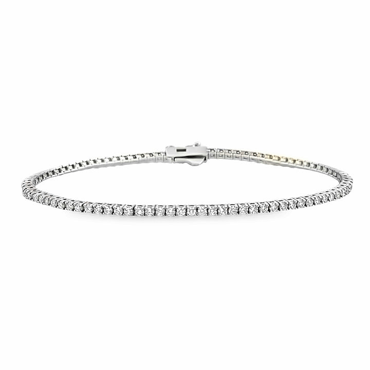 3.00 CTW Round Brilliant Diamond 18K White Gold Tennis Bracelet