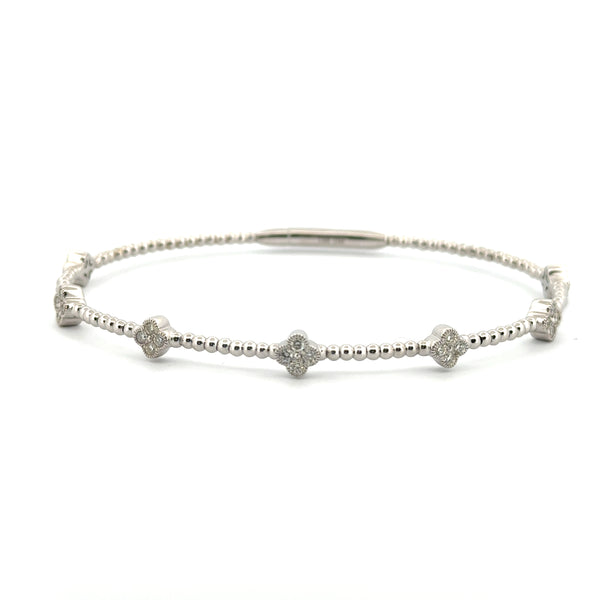 0.53 CTW Diamond 14K White Gold Flexible Bangle Bracelet