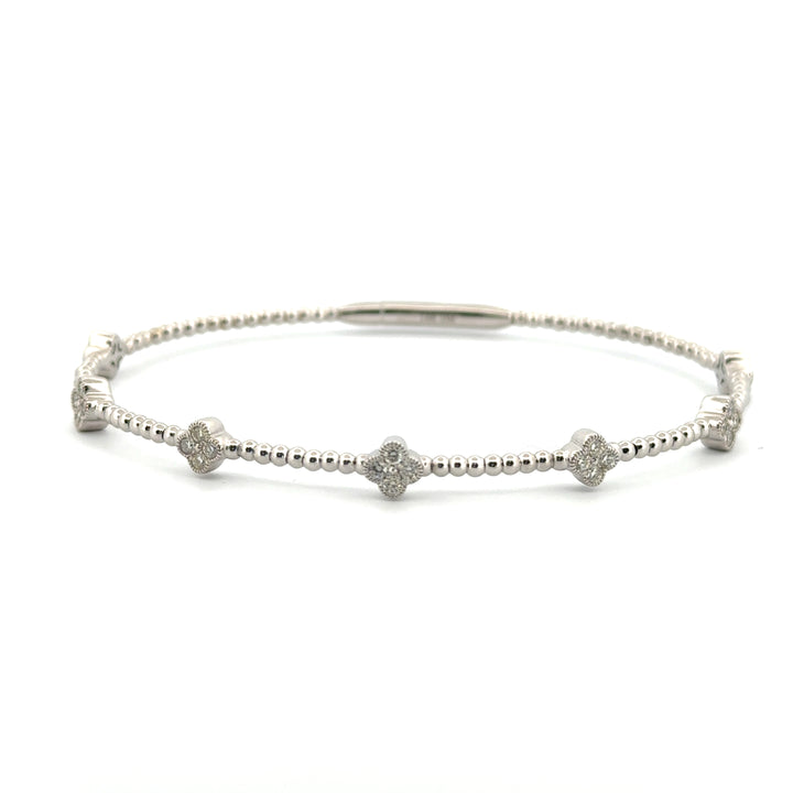 0.53 CTW Diamond 14K White Gold Flexible Bangle Bracelet