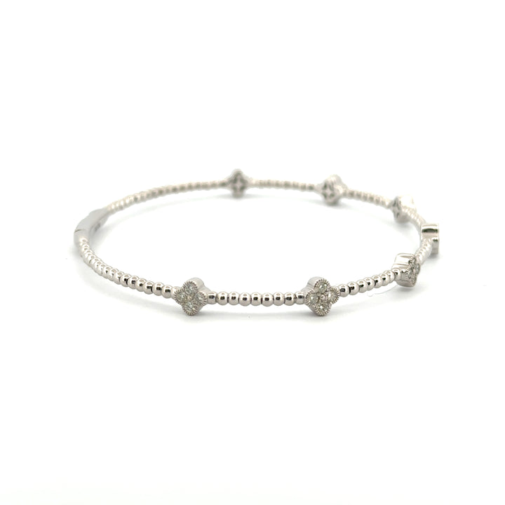 0.53 CTW Diamond 14K White Gold Flexible Bangle Bracelet