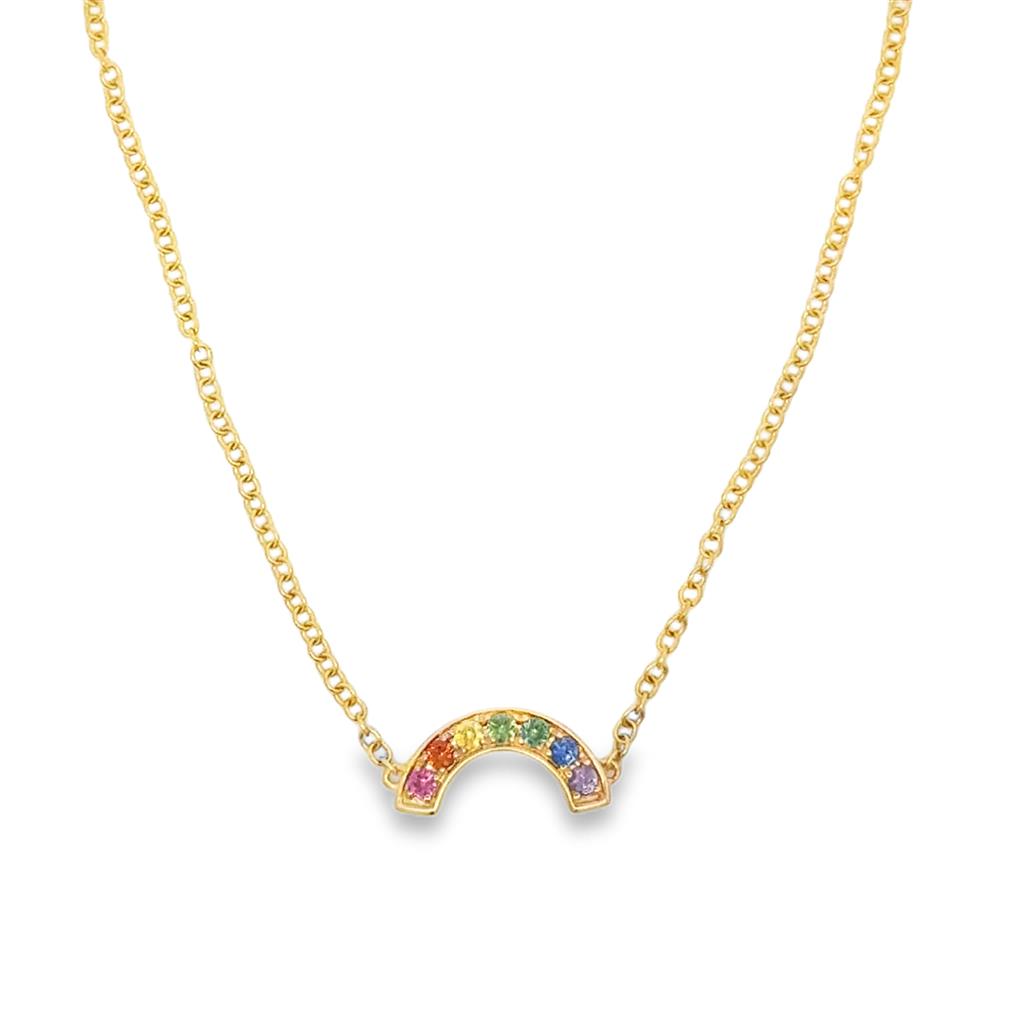 0.15 CTW Rainbow Sapphire 14K Yellow Gold Chain Bracelet