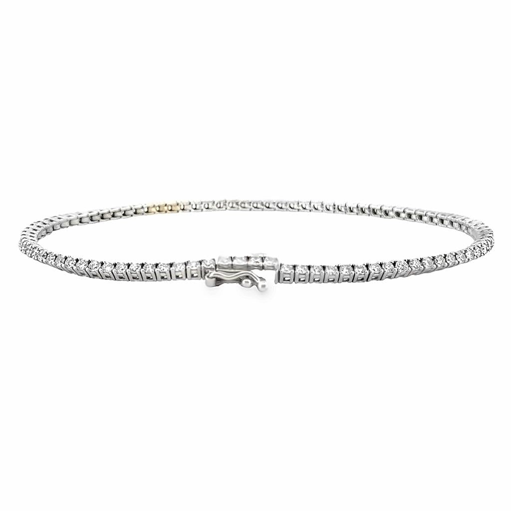 3.00 CTW Round Brilliant Diamond 18K White Gold Tennis Bracelet