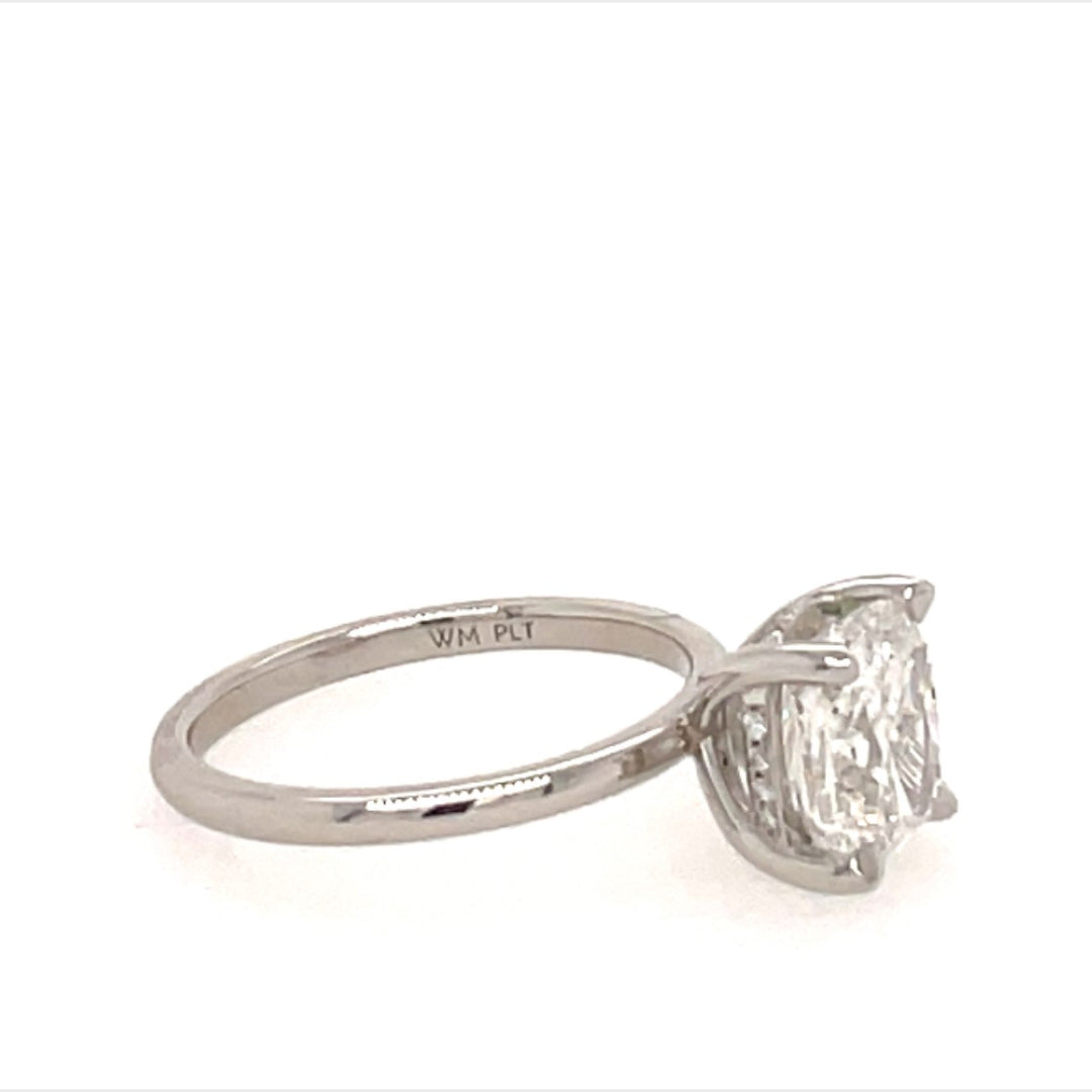 Hidden Halo Semi-Mount Diamond Platinum Engagement Ring