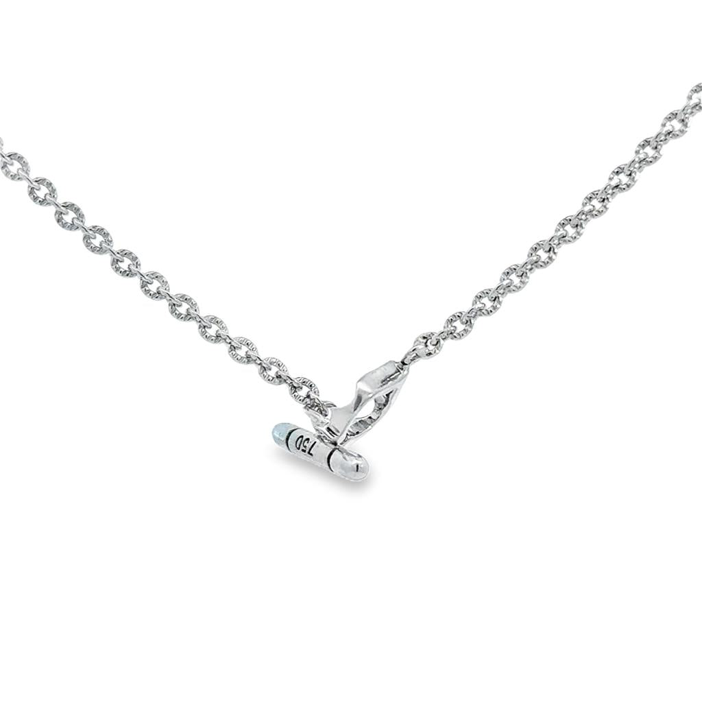 18K White Gold Oval Link Chain Necklace with Toggle Clasp