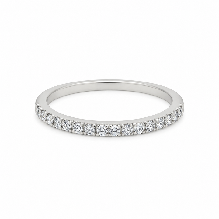 0.17 CTW Diamond Half Band Platinum Stackable Ring