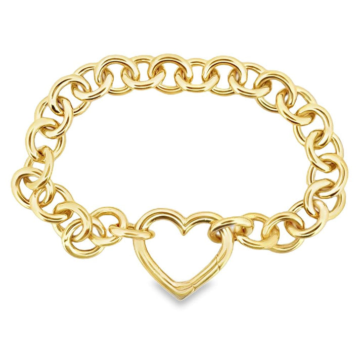 Tiffany & Co. 18K Yellow Gold Open Heart Charm Bracelet