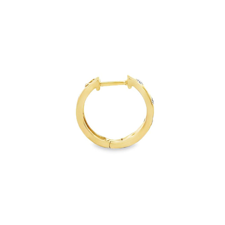0.27 CTW Diamond Flush Set 14K Yellow Gold Hoop Earrings
