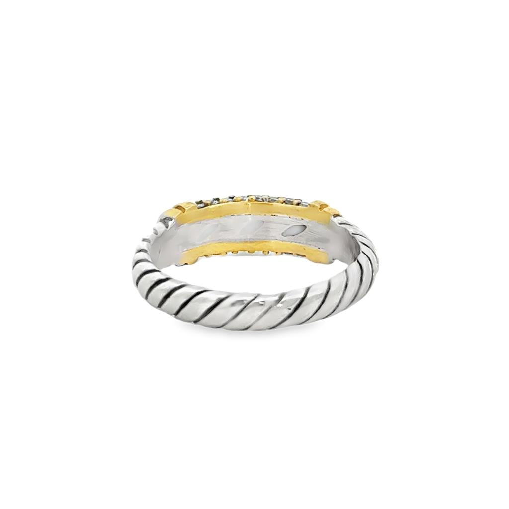 Pre-Owned David Yurman 0.40 CTW Diamond 18K Yellow Gold & Sterling Silver Ring