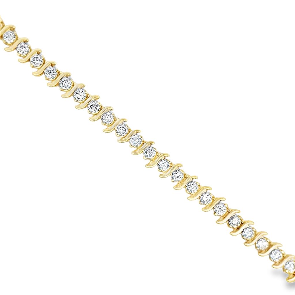 Pre-Owned 3.50 CTW Diamond 14K Yellow Gold Tennis Bracelet