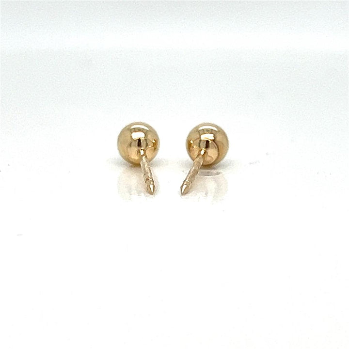 14K Yellow Gold Ball Stud Earrings