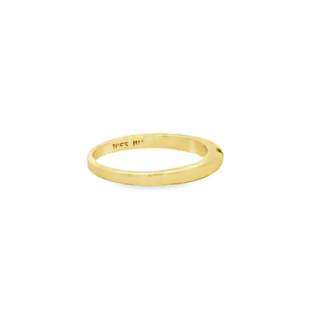 14K Yellow Gold Single Diamond Band Ring – Size 4.5