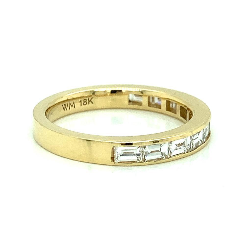 1.04 CTW Baguette Diamond 18K Yellow Gold Wedding Band