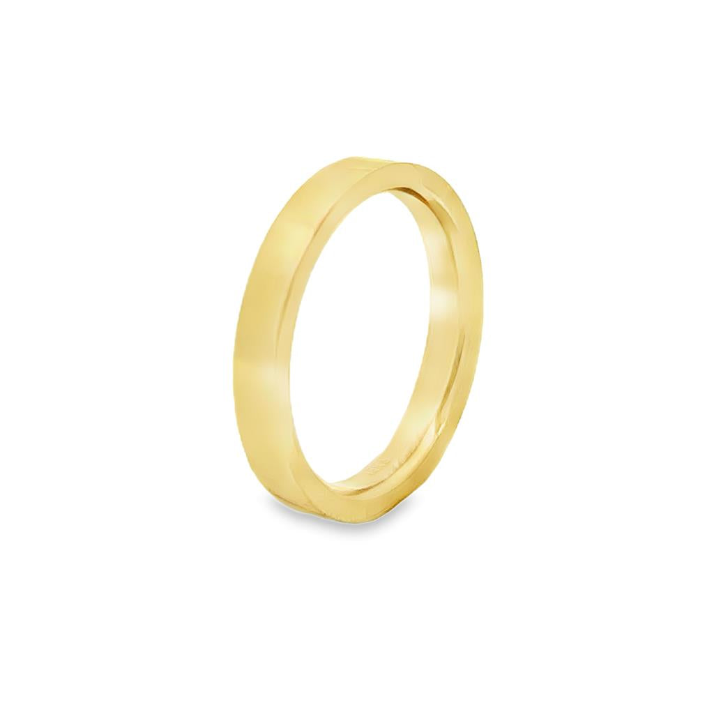 14K Yellow Gold 3mm Flat Comfort Fit Wedding Band