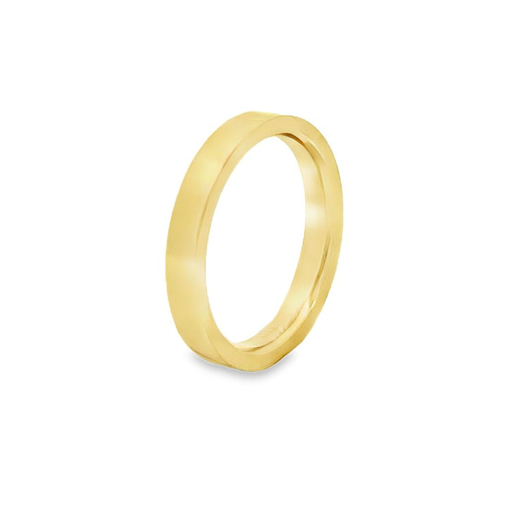 14K Yellow Gold 3mm Flat Comfort Fit Wedding Band