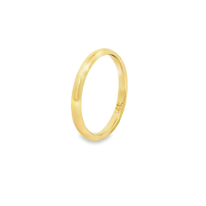 14K Yellow Gold 2mm Plain Wedding Band