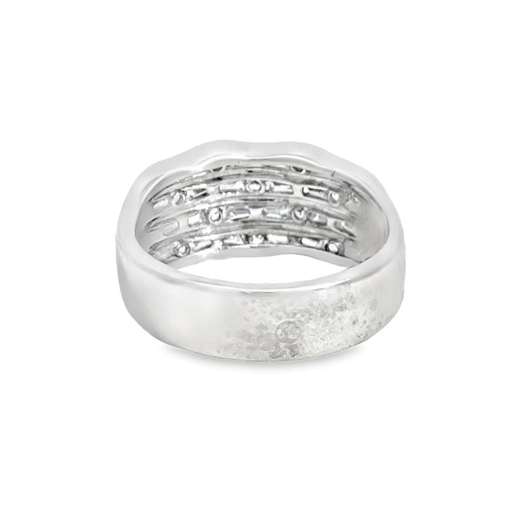 1.00 CTW Diamond 14K White Gold 10.5mm Wide Band Ring