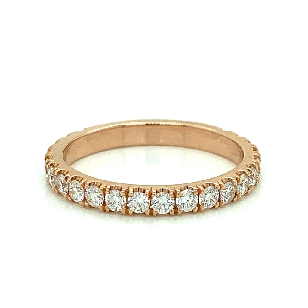 0.75 CTW Round Diamonds 18K Rose Gold Wedding Band