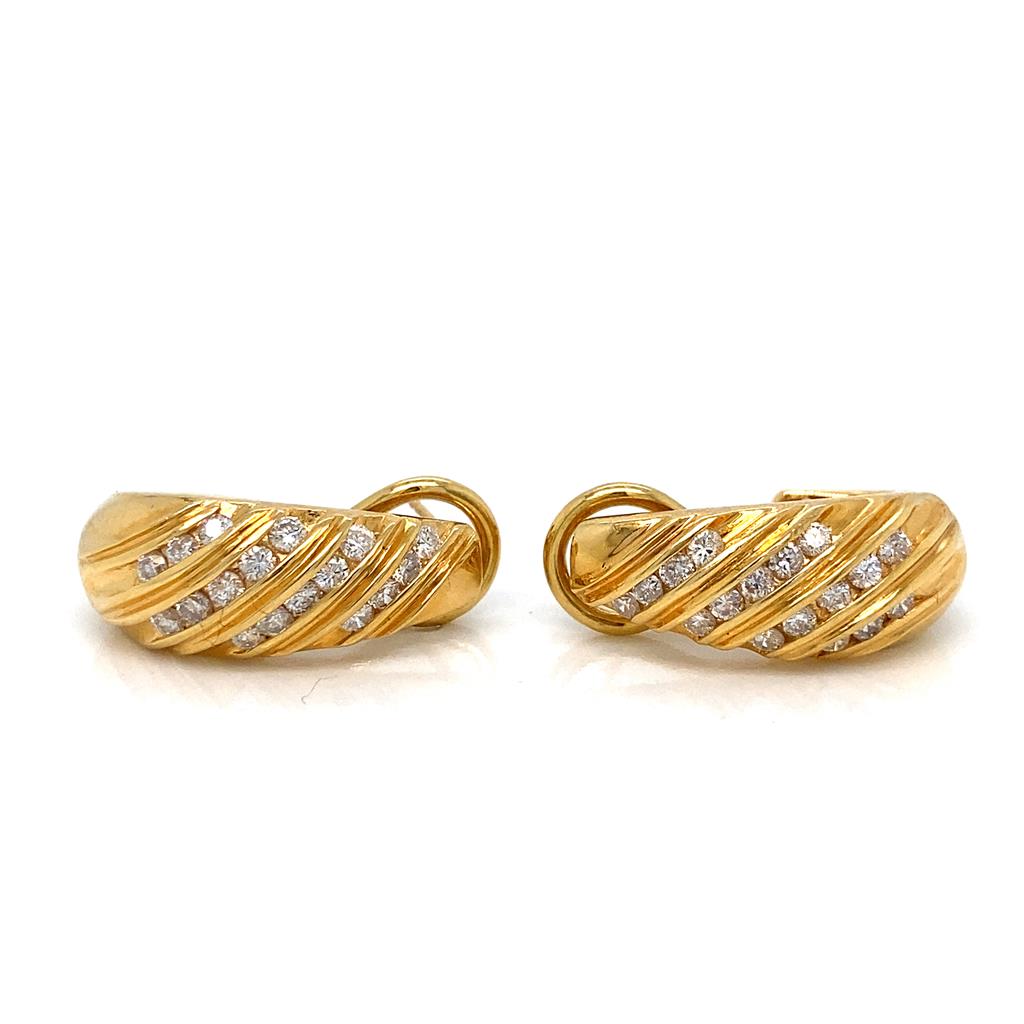 0.85 CTW Round Diamond 14K Yellow Gold Earrings