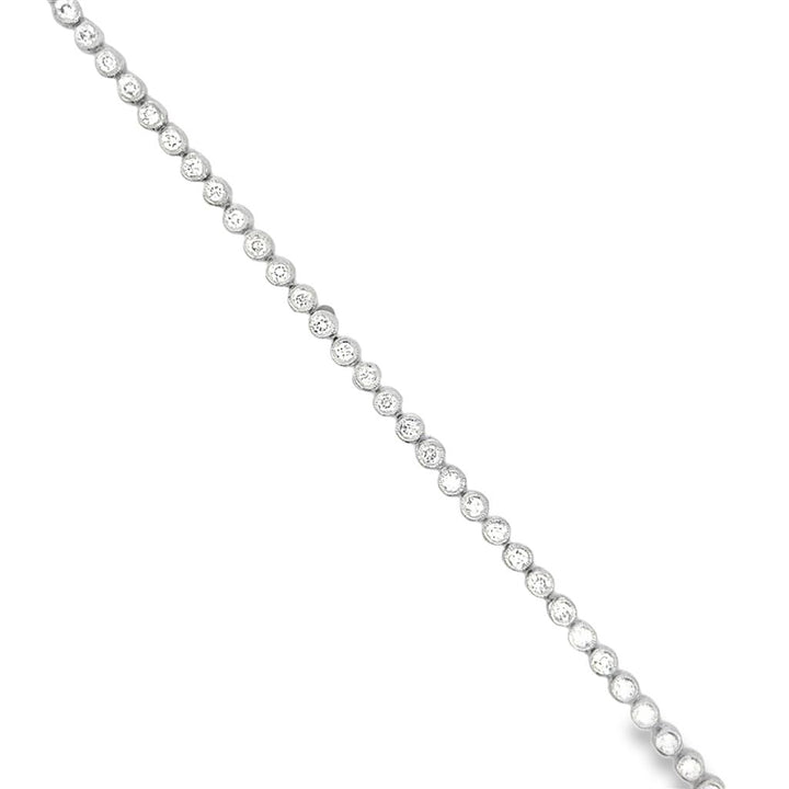 1.08CTW Diamond Tennis Bracelet – 7 3/4" | 14K White Gold | Bezel Set