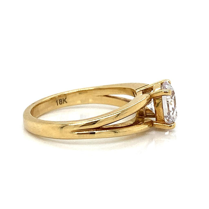 Semi-Mount Diamond 18K Gold Split Shank Engagement Ring