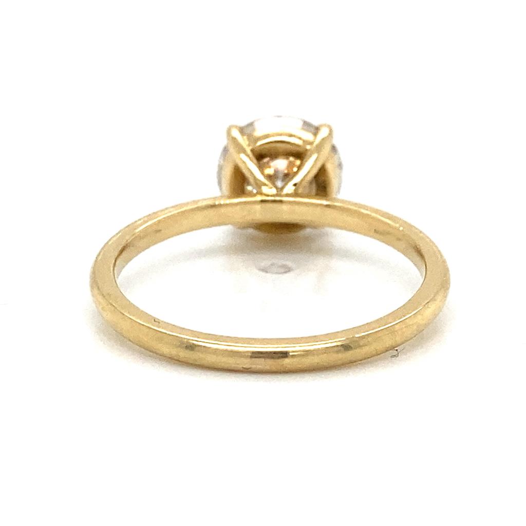 Classic Four Prong Engagement Semi-Mount Solitaire Diamond 18K Gold Engagement Ring