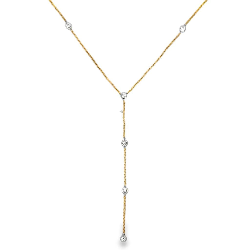 0.83 CTW Diamond by the Inch Drop Necklace in 14K Yellow Gold – 18" Chain + 3.25" Drop