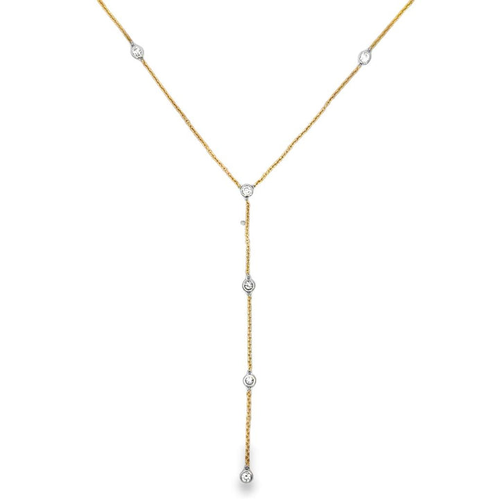 0.83 CTW Diamond by the Inch Drop Necklace in 14K Yellow Gold – 18" Chain + 3.25" Drop