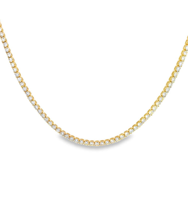 14K Yellow Gold 21.20 CTW Diamond Tennis Necklace – 22"
