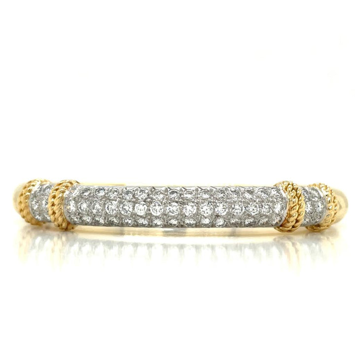 18K Yellow Gold Fred Paris Diamond Bangle Bracelet