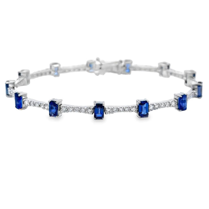 5.28 CTW Sapphire & 2.03 CTW Diamond Platinum Bracelet