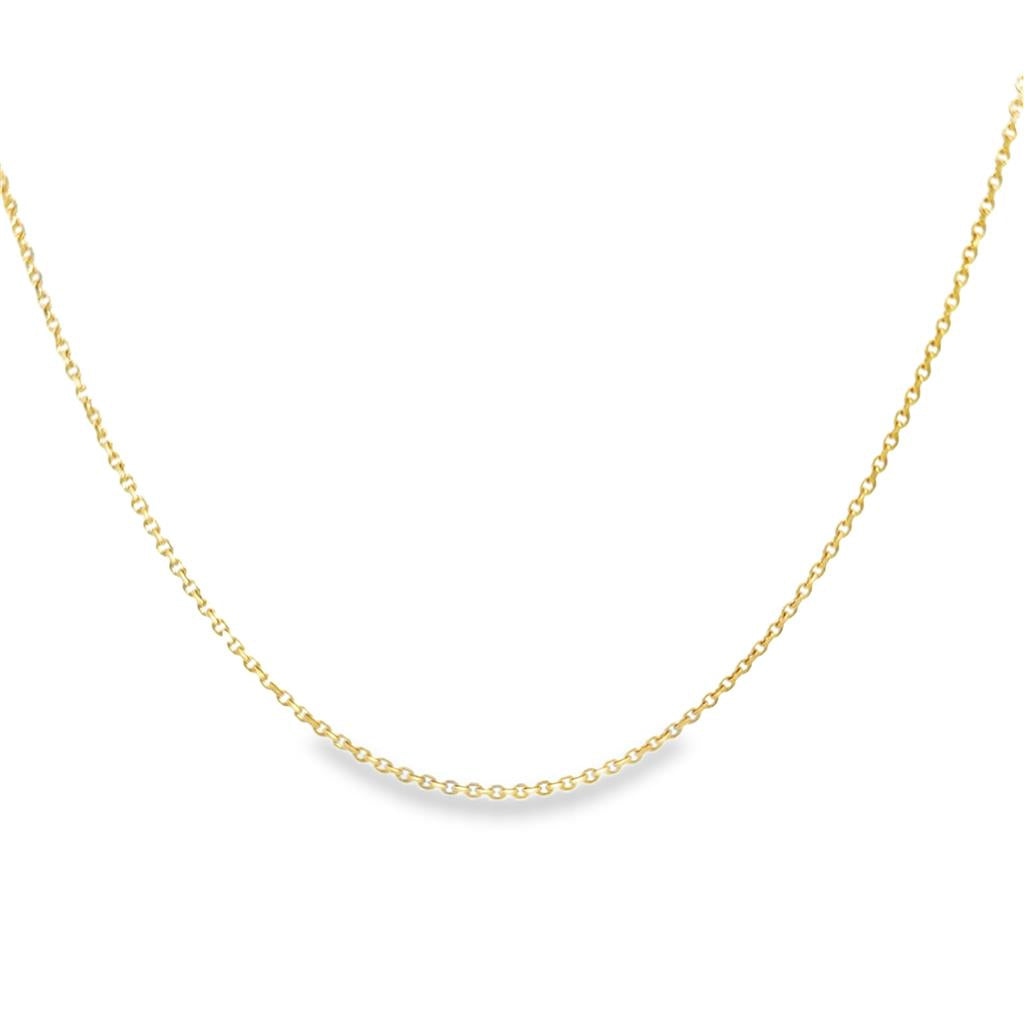 14K Yellow Gold Oval Link Chain Necklace – 18", 1.7mm
